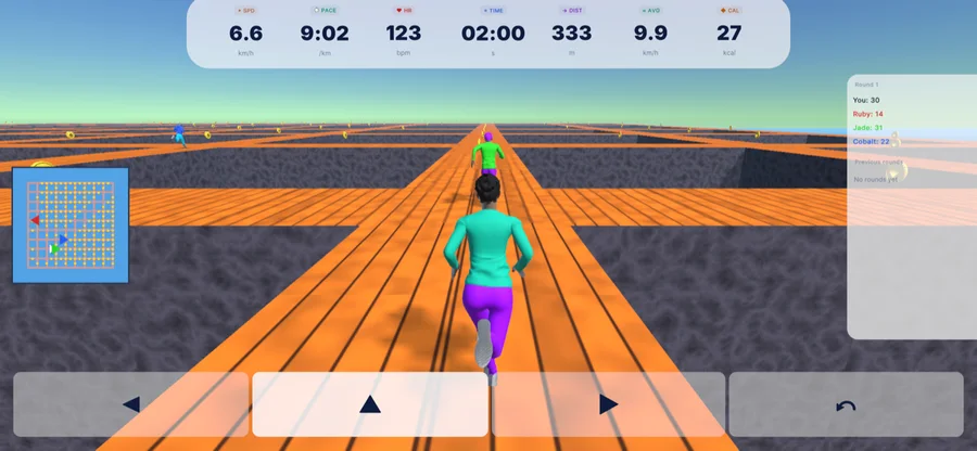 TreadGame gameplay — Coin Collector on the open grid