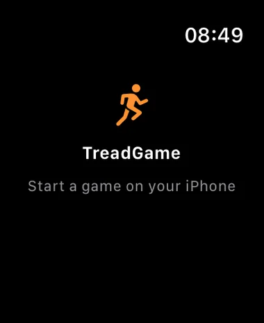 TreadGame controls on Apple Watch